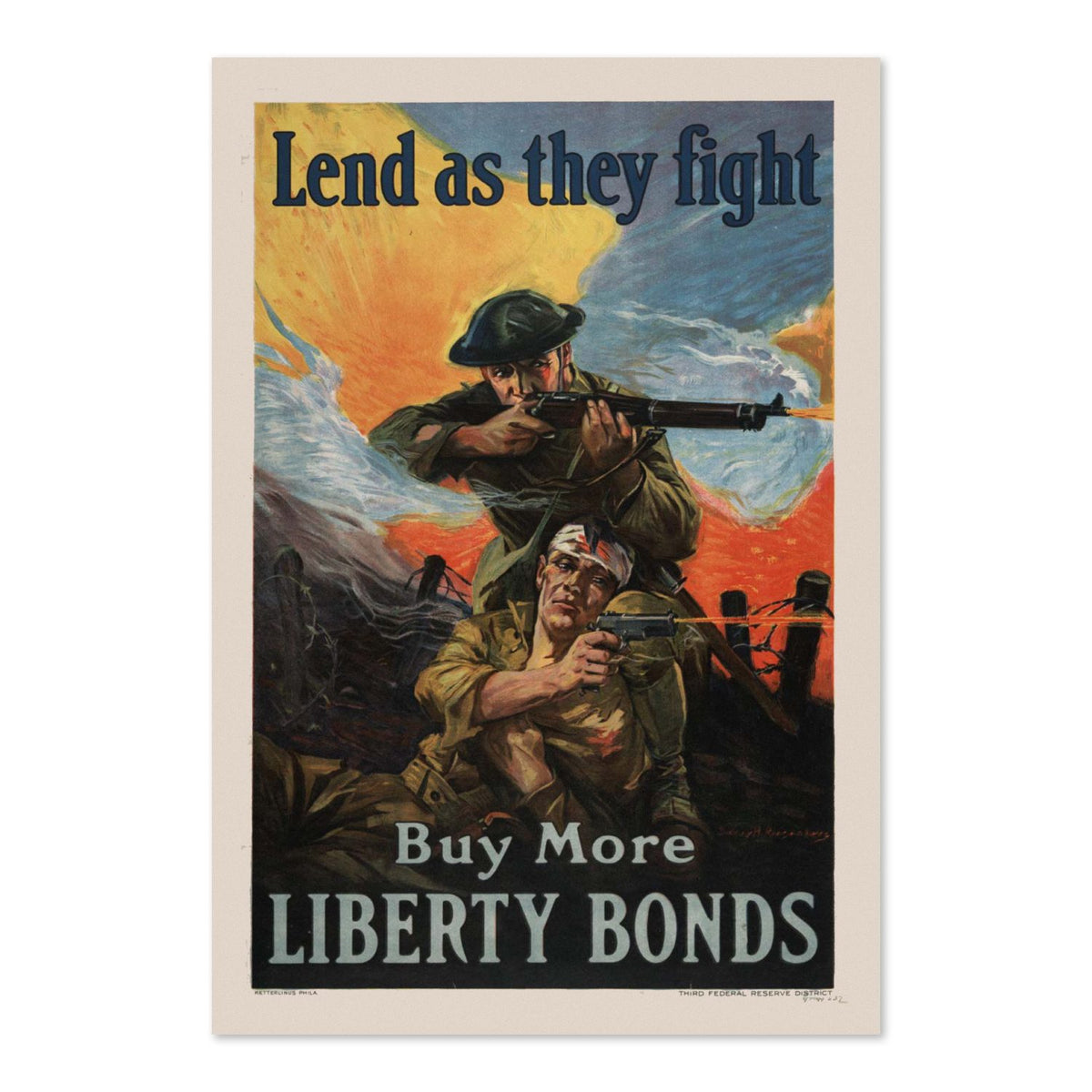 Lend as They Fight Liberty Bonds poster print