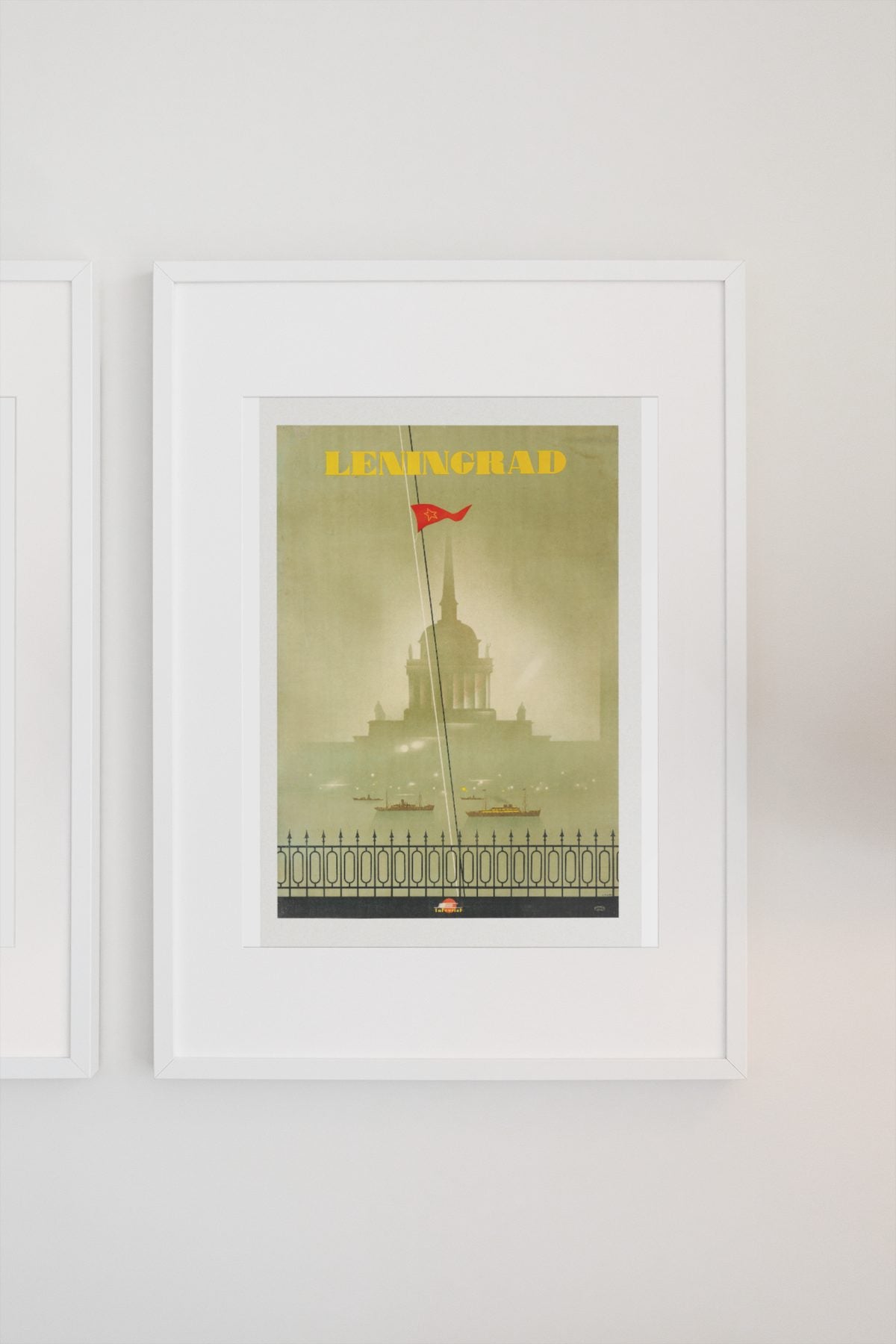 Leningrad St Petersburg poster on a light wall