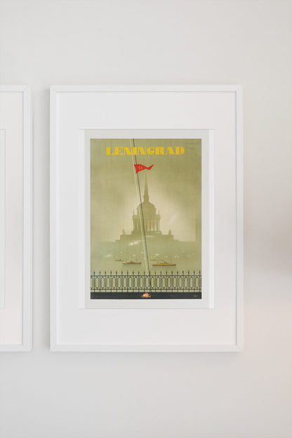 Leningrad St Petersburg poster on a light wall