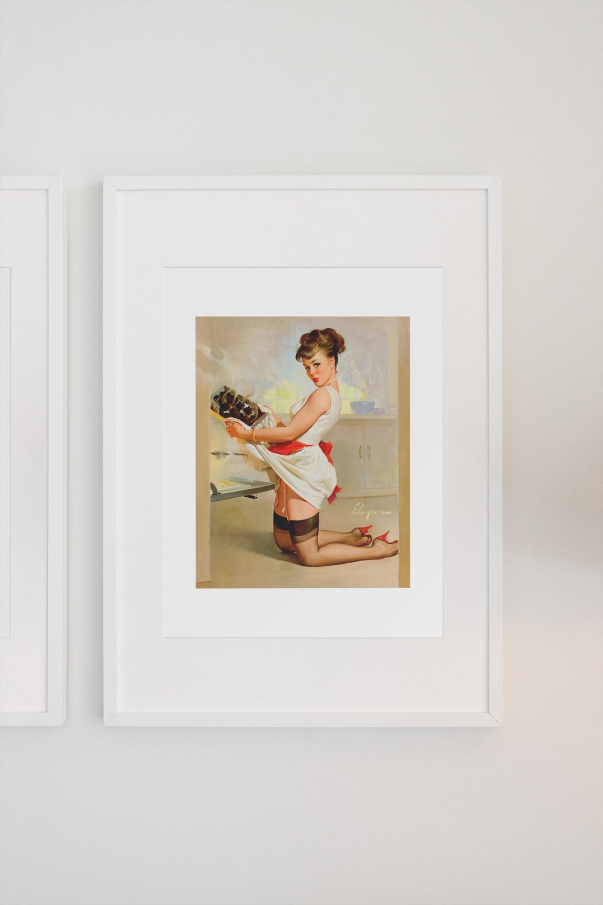 Let's Eat Out by Gil Elvgren, pin-up poster — gallery wall