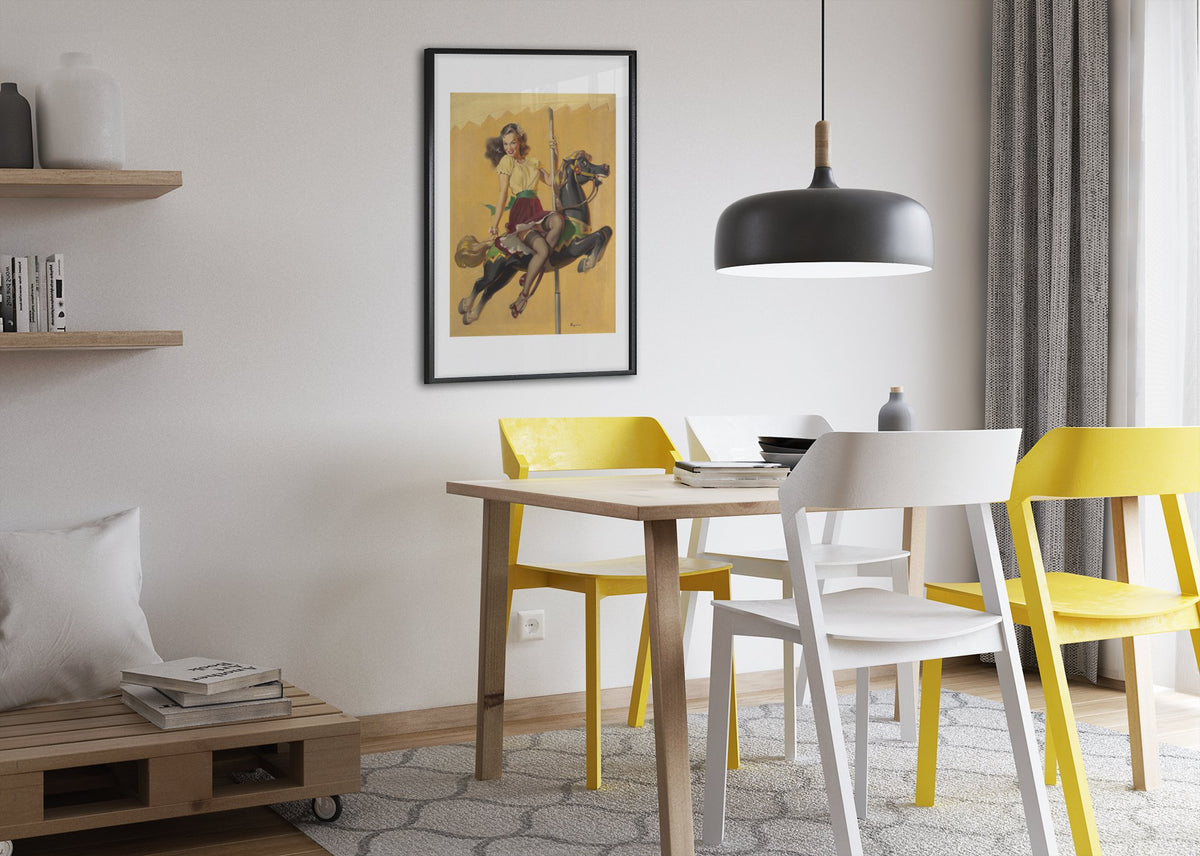 Let's Go Around Together by Gil Elvgren, pin-up poster — dining room