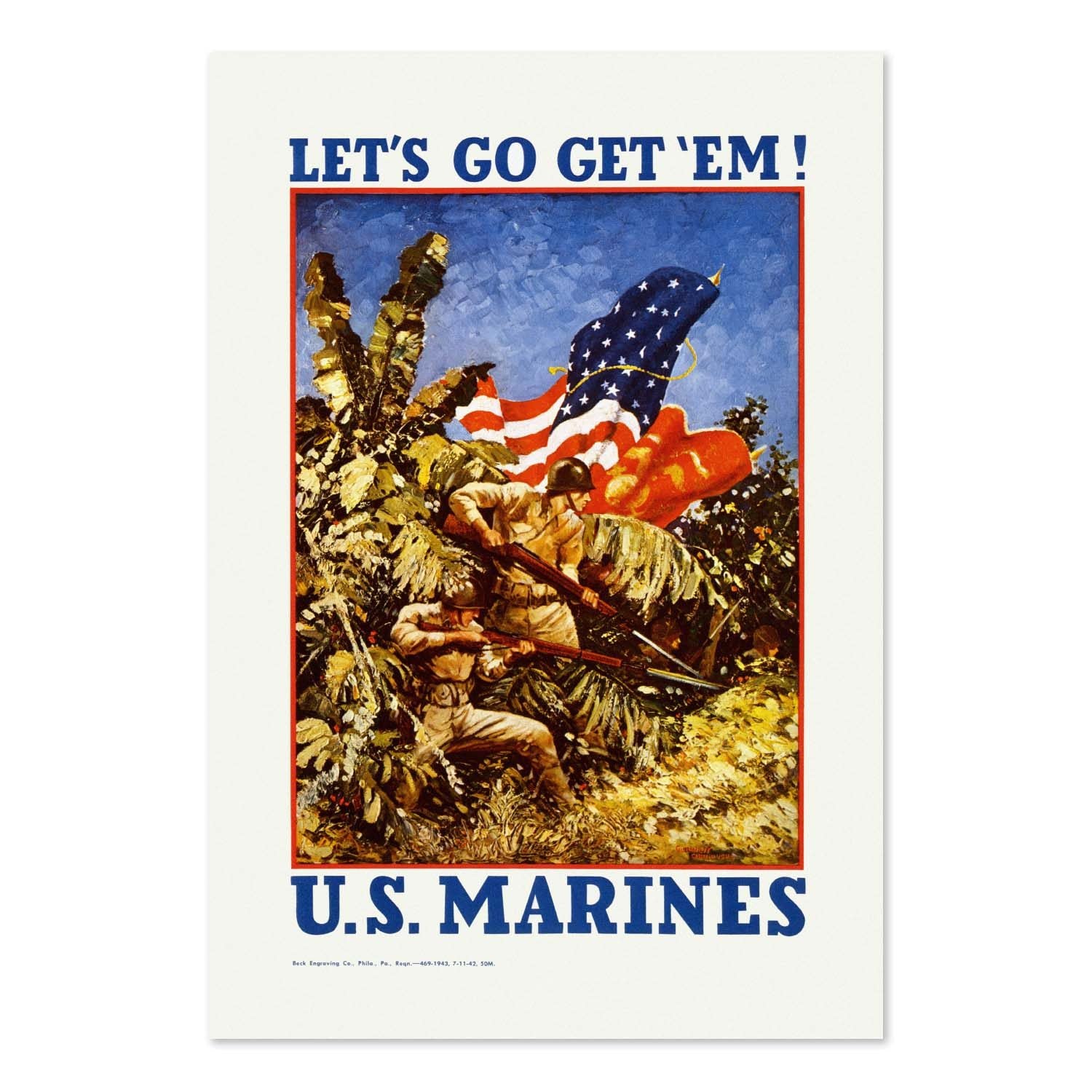 Lets Go Get Em US Marines poster print