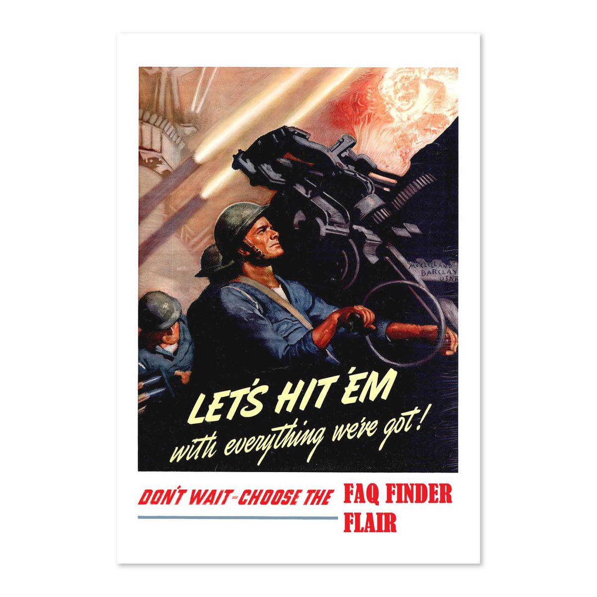 Lets Hit Em with Everything Choose the Navy poster print