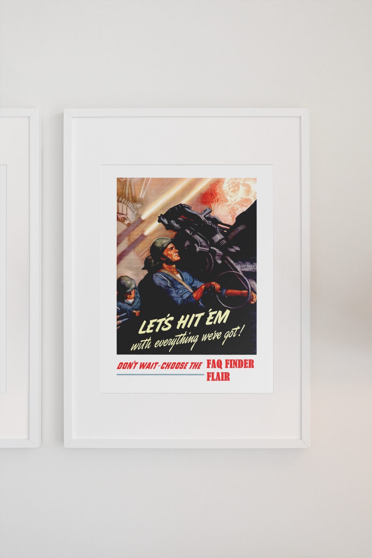 Lets Hit Em with Everything Choose the Navy poster on a light wall