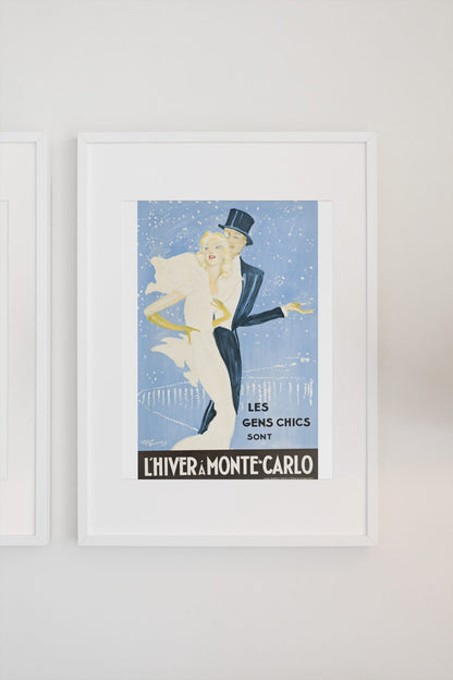 L Hiver a Monte-Carlo poster on a light wall