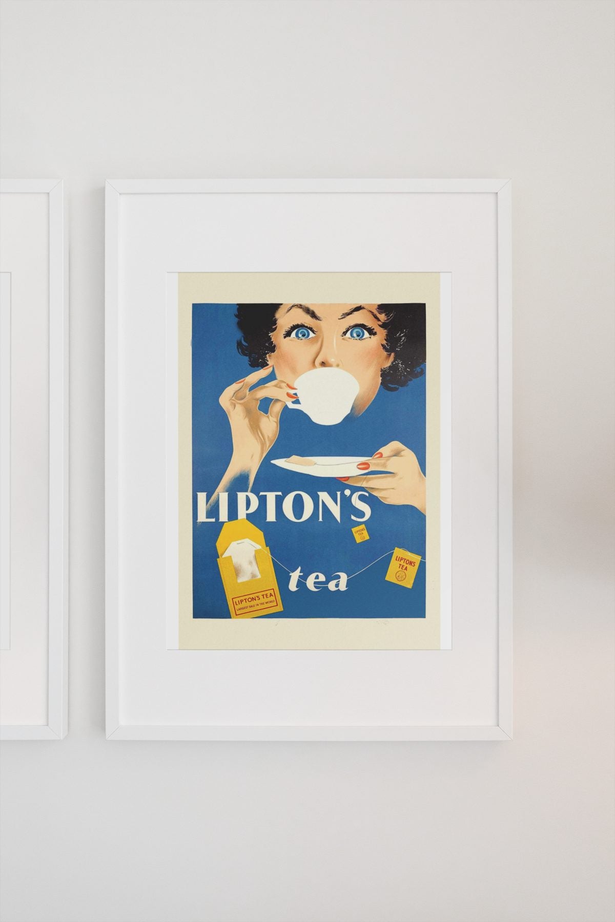 Liptons Tea poster on a light wall