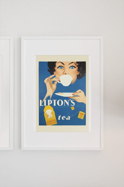 Liptons Tea poster on a light wall