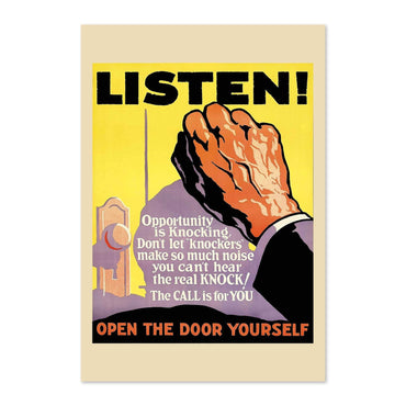 Listen poster print