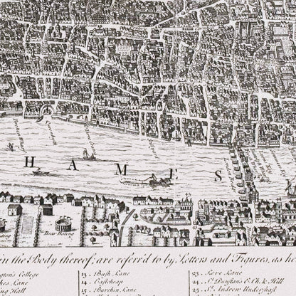 Close-up detail of the London 1560 Map
