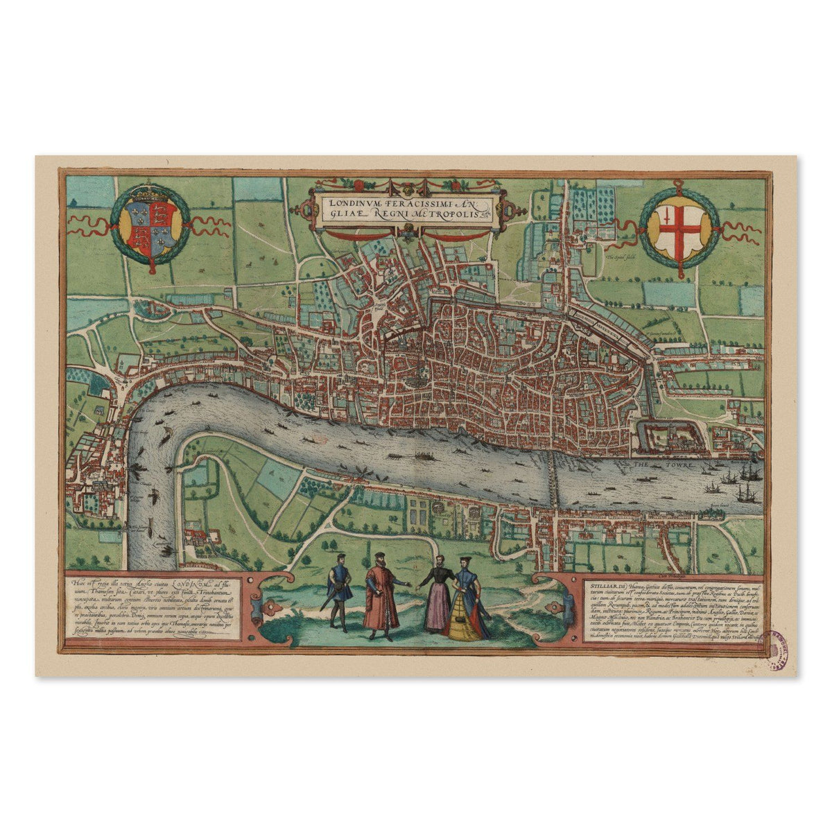 London 1561 Map vintage print