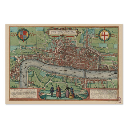 London 1561 Map vintage print