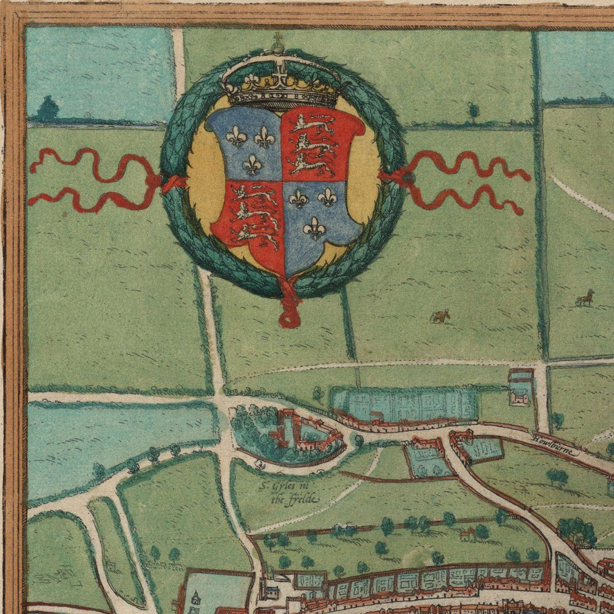 Close-up detail of the London 1561 Map