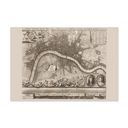 London 1693 Map vintage print