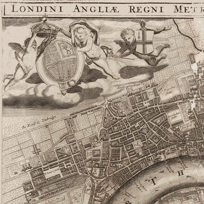 Close-up detail of the London 1693 Map