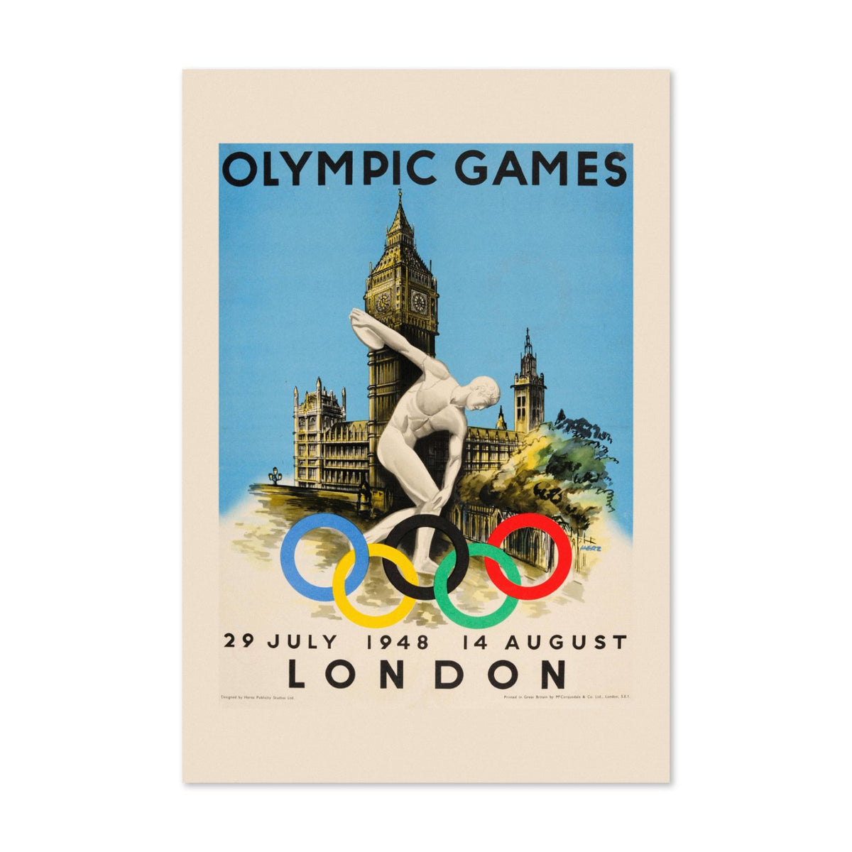 London Olympic Games 1948 poster print