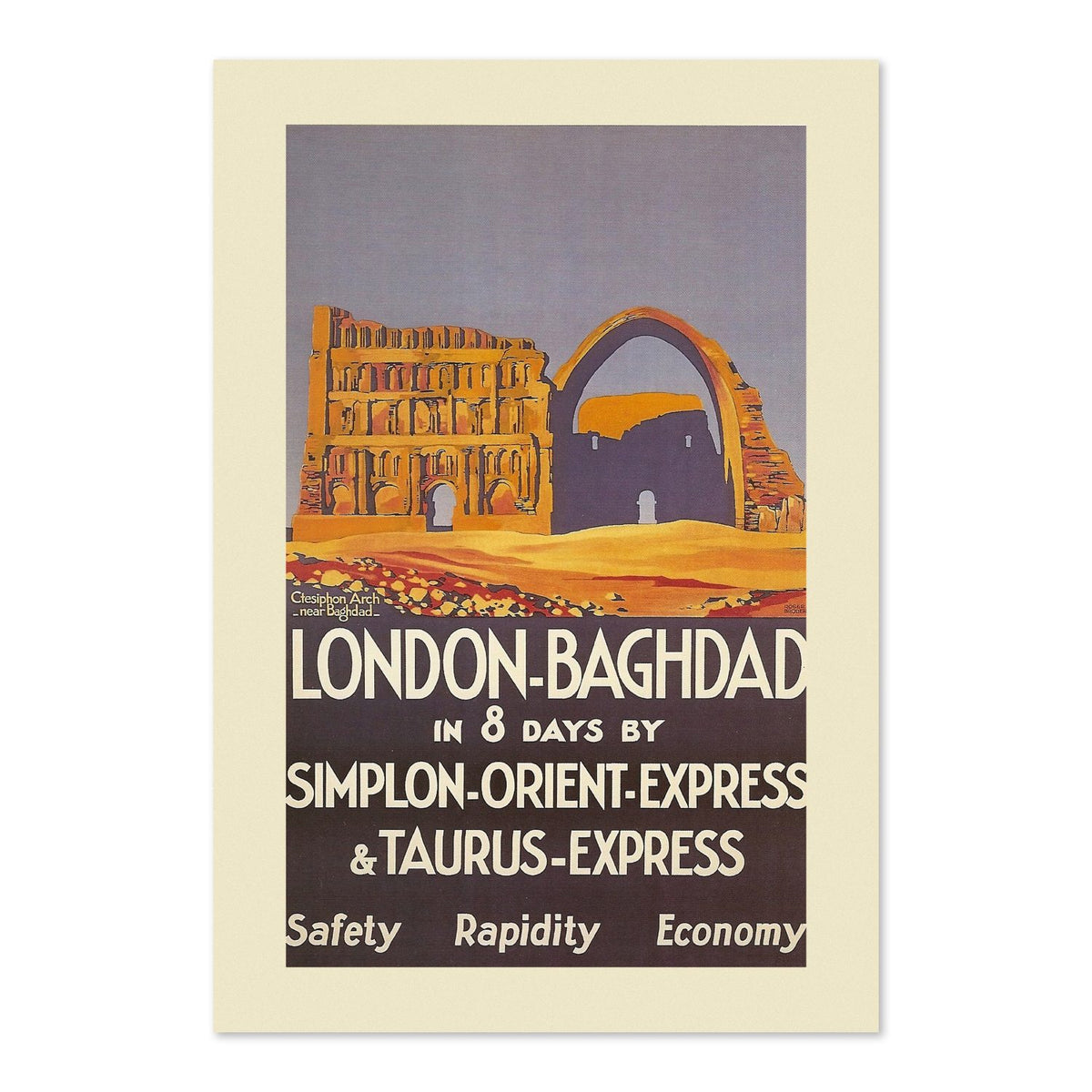 London to Baghdad Orient Express poster print