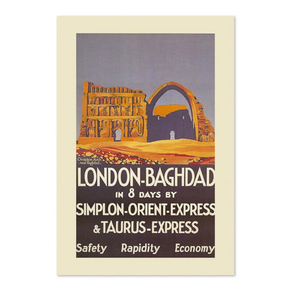 London to Baghdad Orient Express poster print