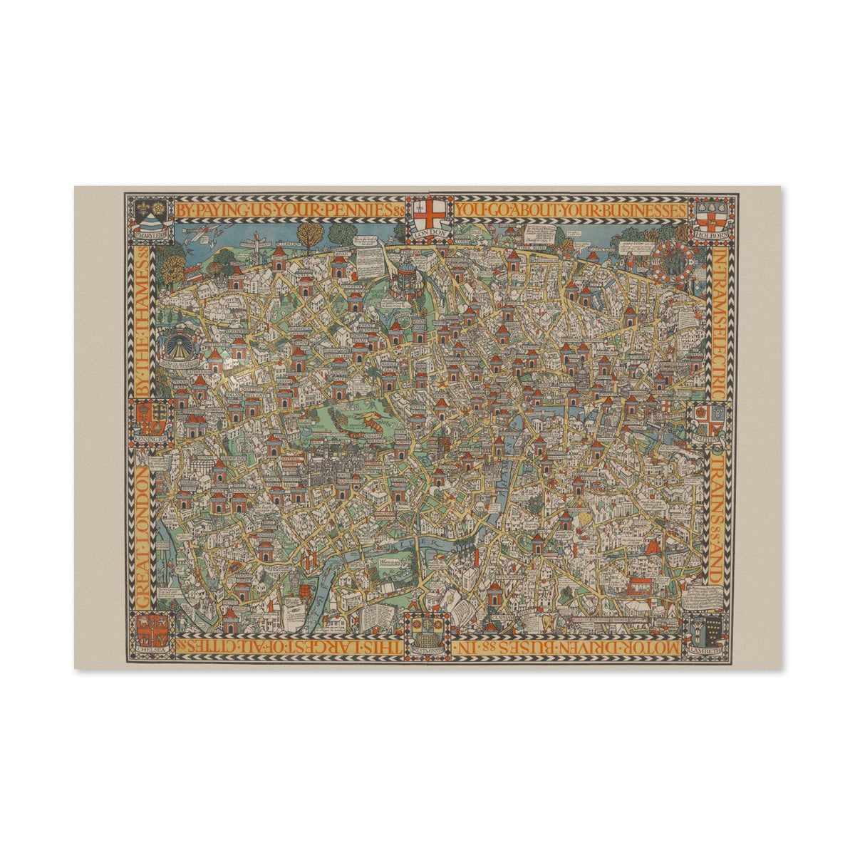 London Wonderground Map vintage print