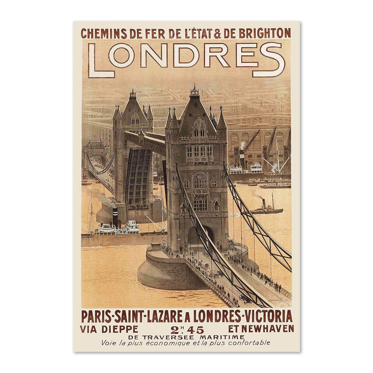 Londres Paris to London poster print