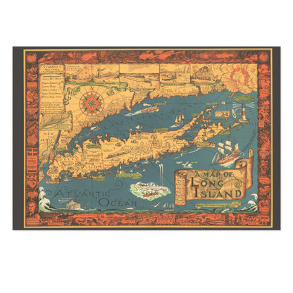 Long Island 1930s Map vintage print