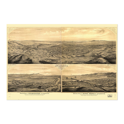 Los Angeles 1877 Panoramic Map poster print