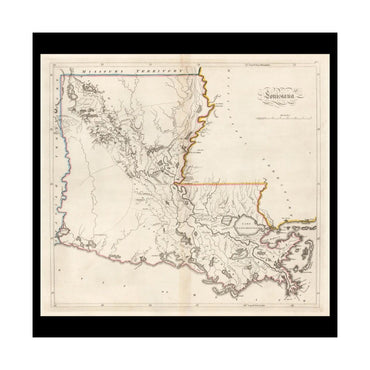 Louisiana 1814 Map vintage print