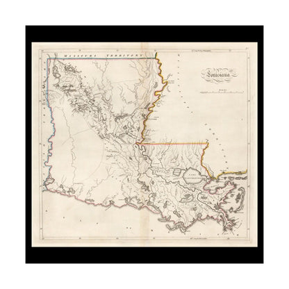 Louisiana 1814 Map vintage print
