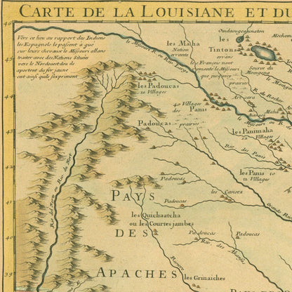 Close-up detail of the Louisiana & the Mississippi 1730 Map