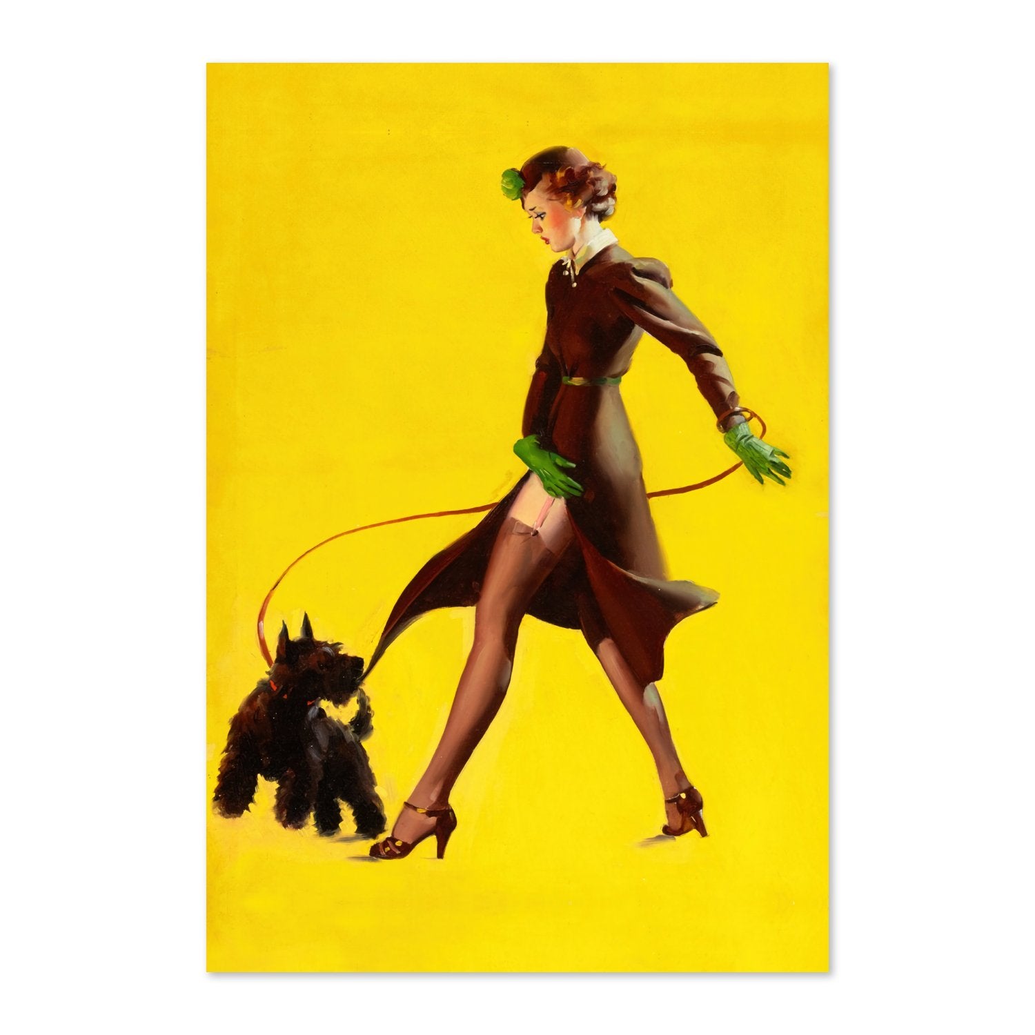 Man's Best Friend by Gil Elvgren, pin-up poster — framed print