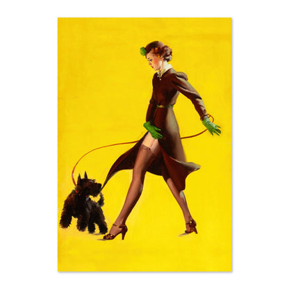 Man's Best Friend by Gil Elvgren, pin-up poster — framed print