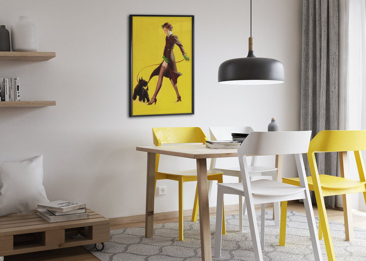 Man's Best Friend by Gil Elvgren, pin-up poster — dining room