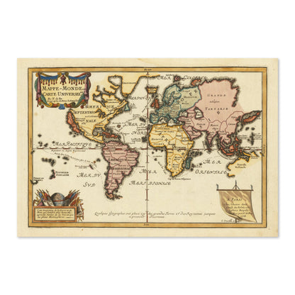 Map of the World 1700s poster print