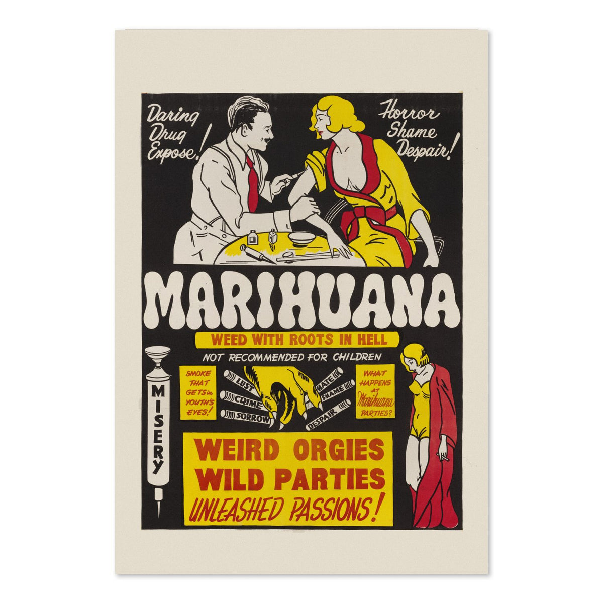 Marihuana Weed With Roots in Hell poster print