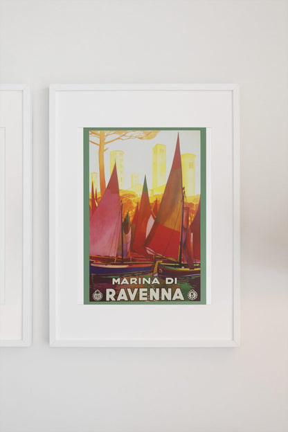 Marina di Ravenna poster on a light wall
