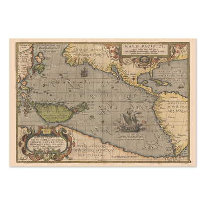 Maris Pacifici 1589 Map poster print