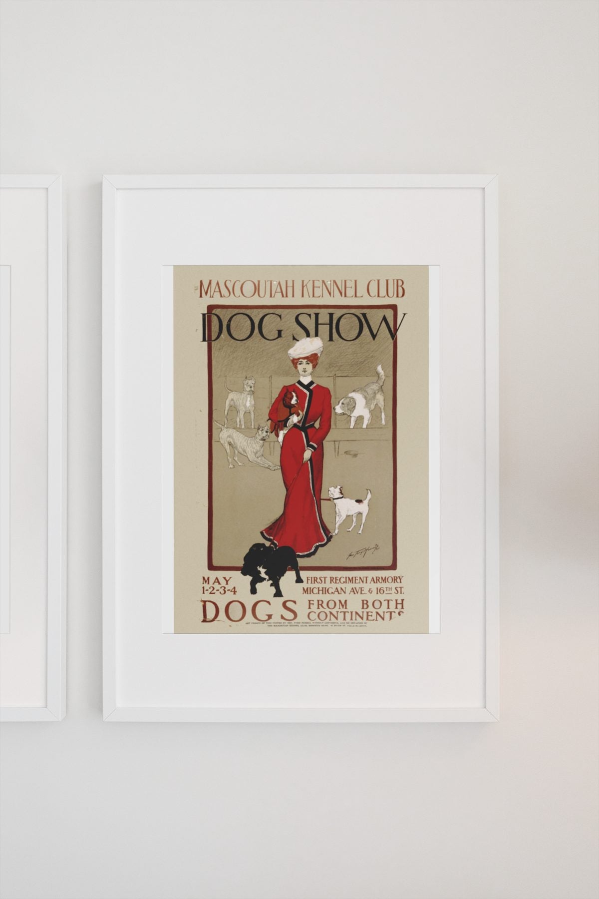 Mascoutah Kennel Club Dog Show poster on a light wall