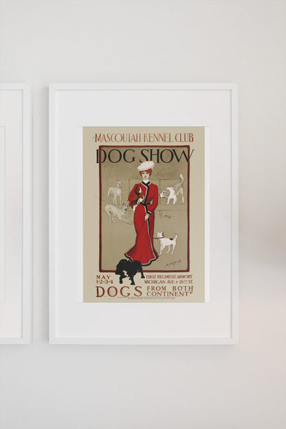 Mascoutah Kennel Club Dog Show poster on a light wall