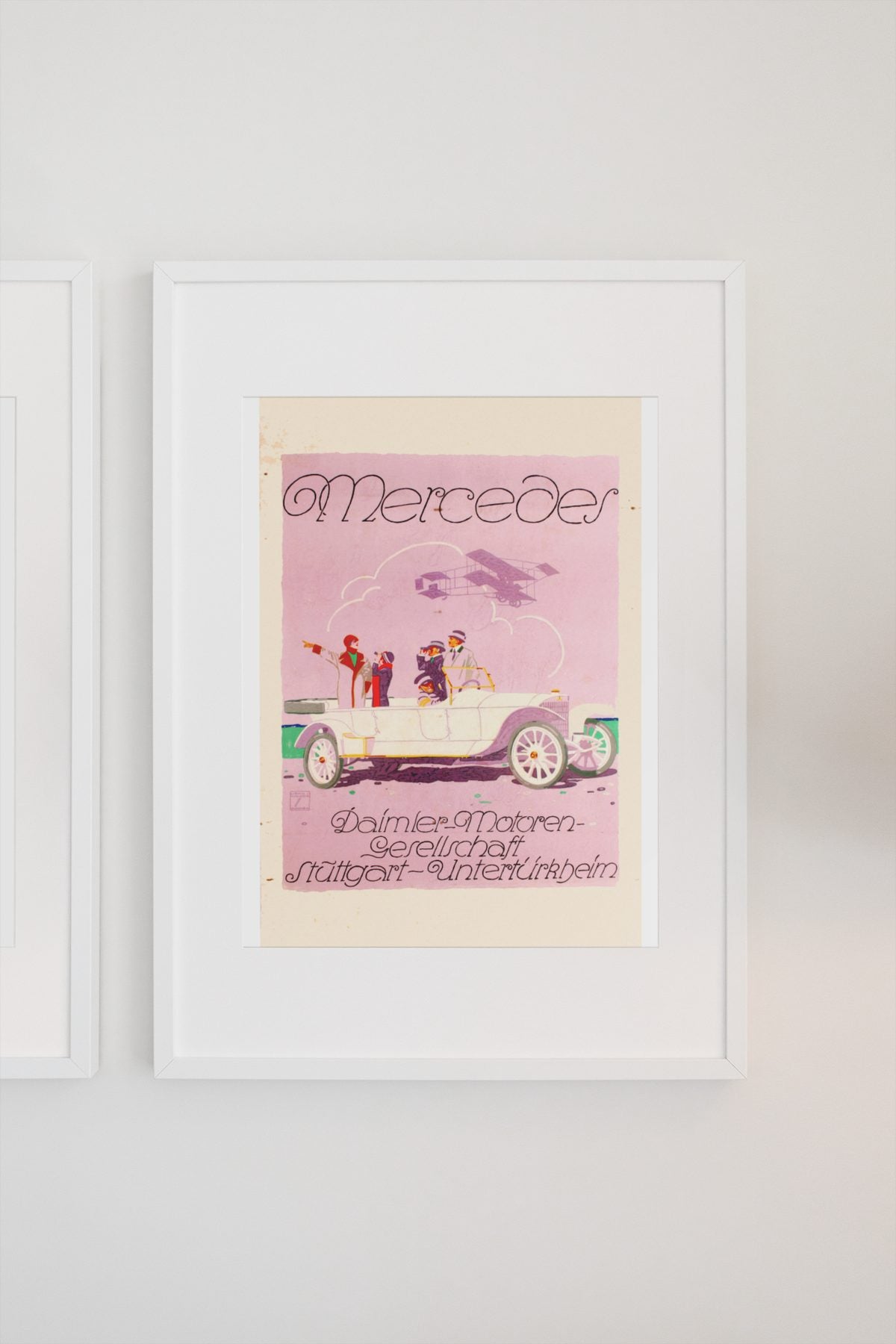 Mercedes Daimler poster on a light wall