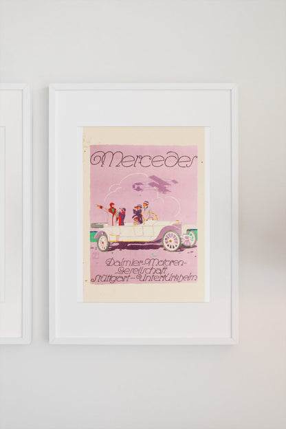 Mercedes Daimler poster on a light wall