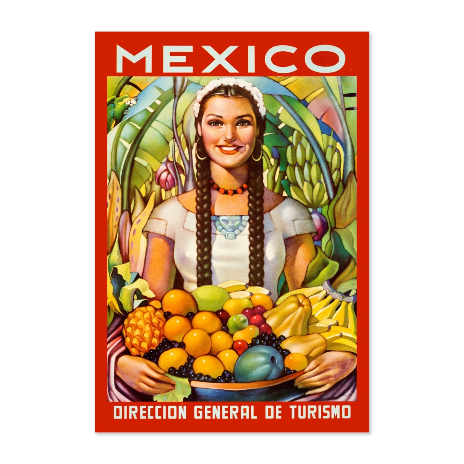 Mexico Girl with Fruit poster print