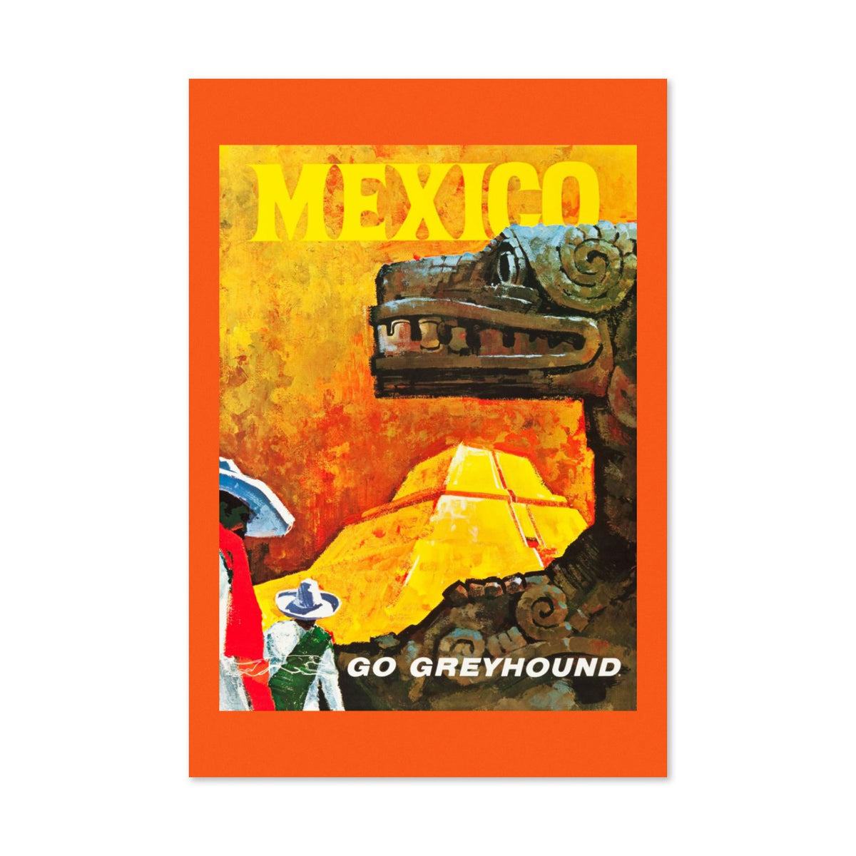 Mexico Go Greyhound poster print