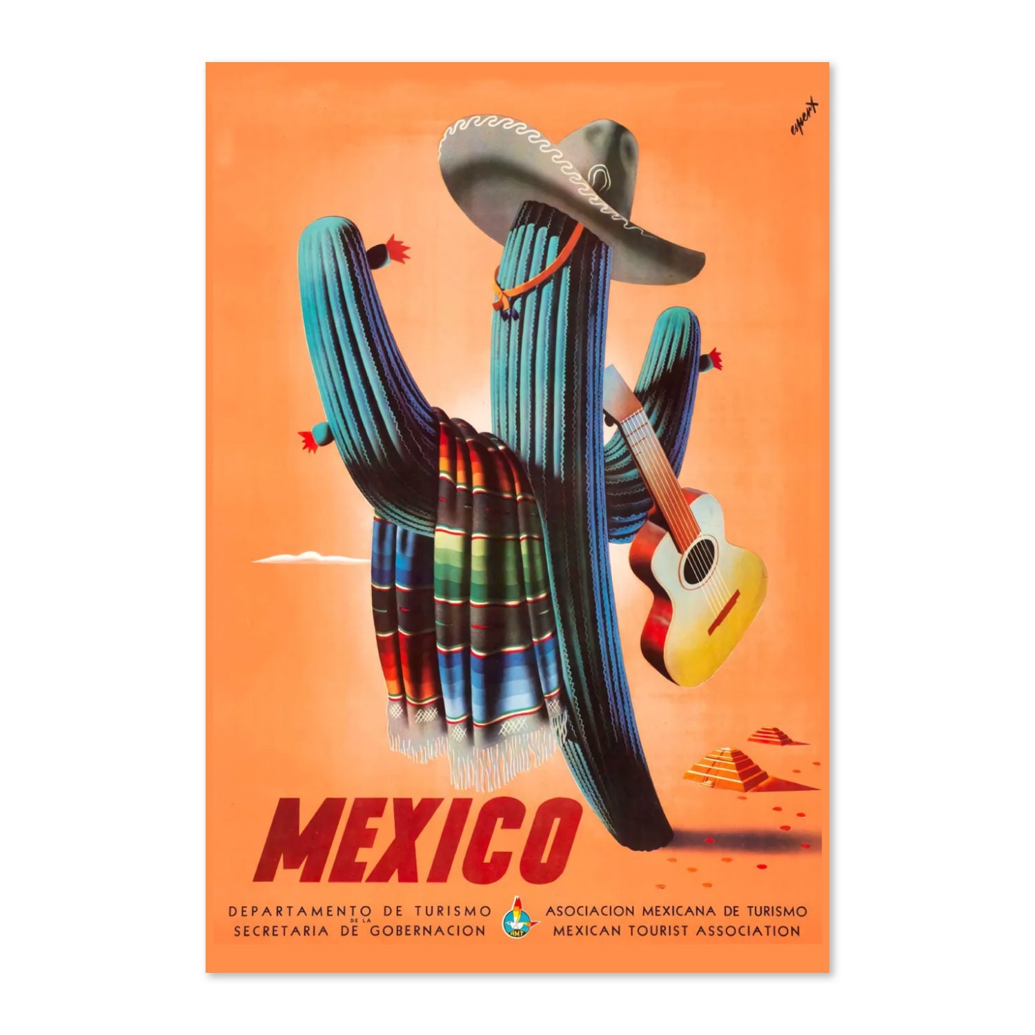 Mexico Saguaro Cactus poster print