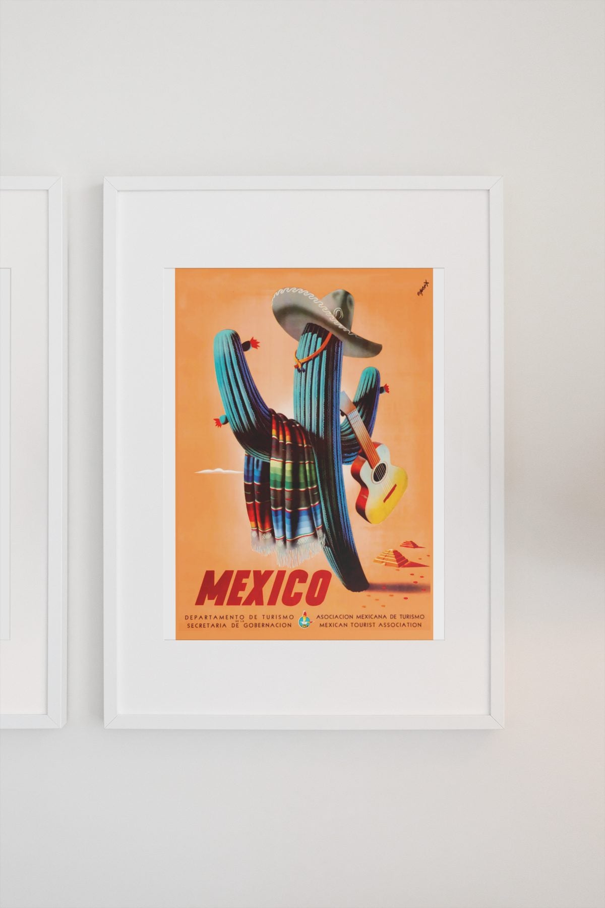 Mexico Saguaro Cactus poster on a light wall