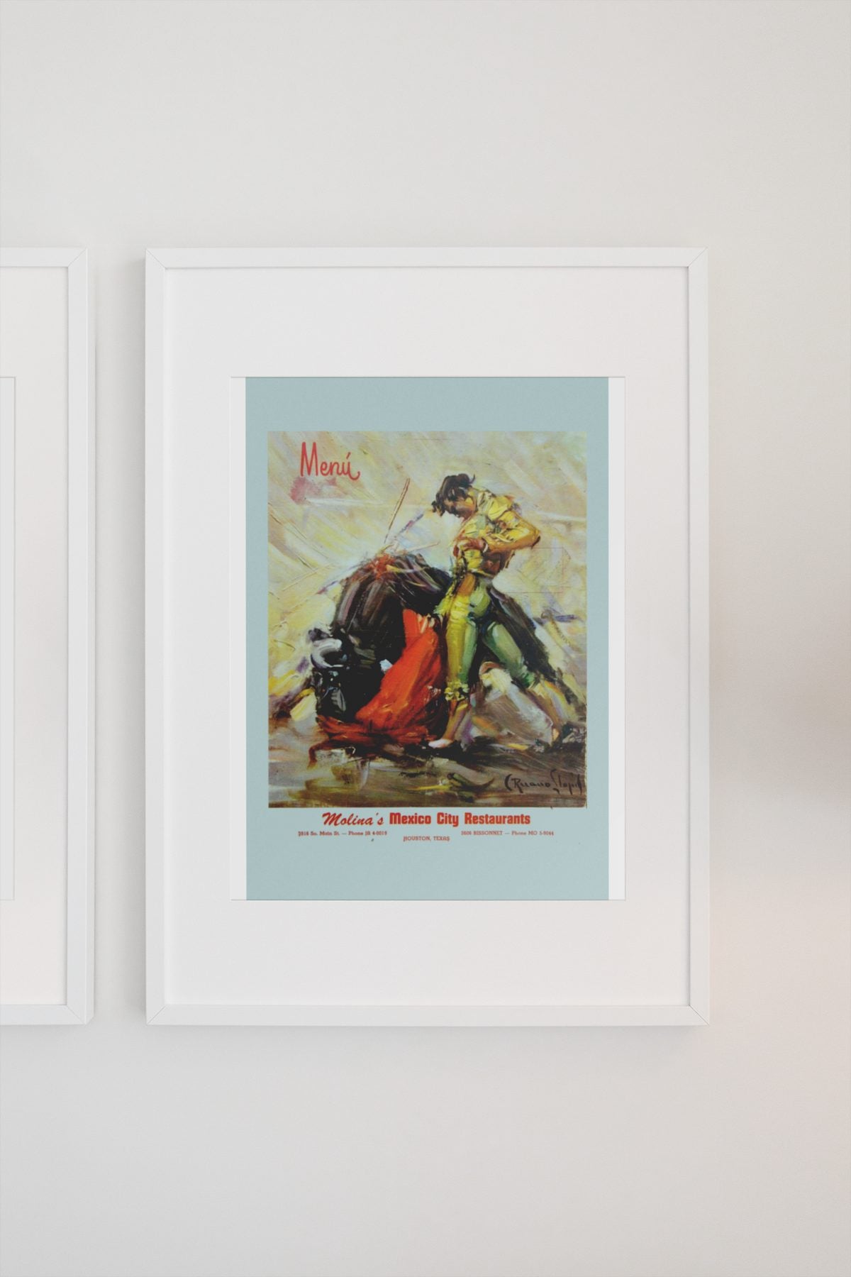 Mexico Bullfighter poster on a light wall