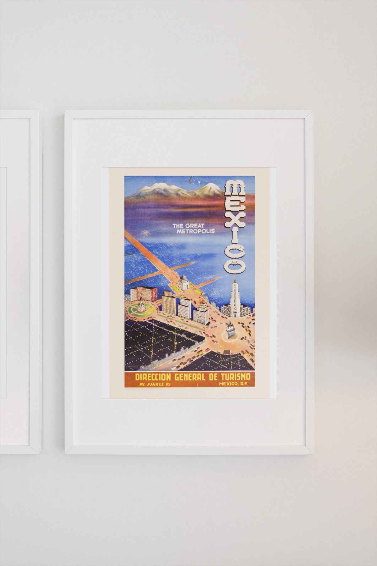 Mexico The Great Metropolis poster on a light wall