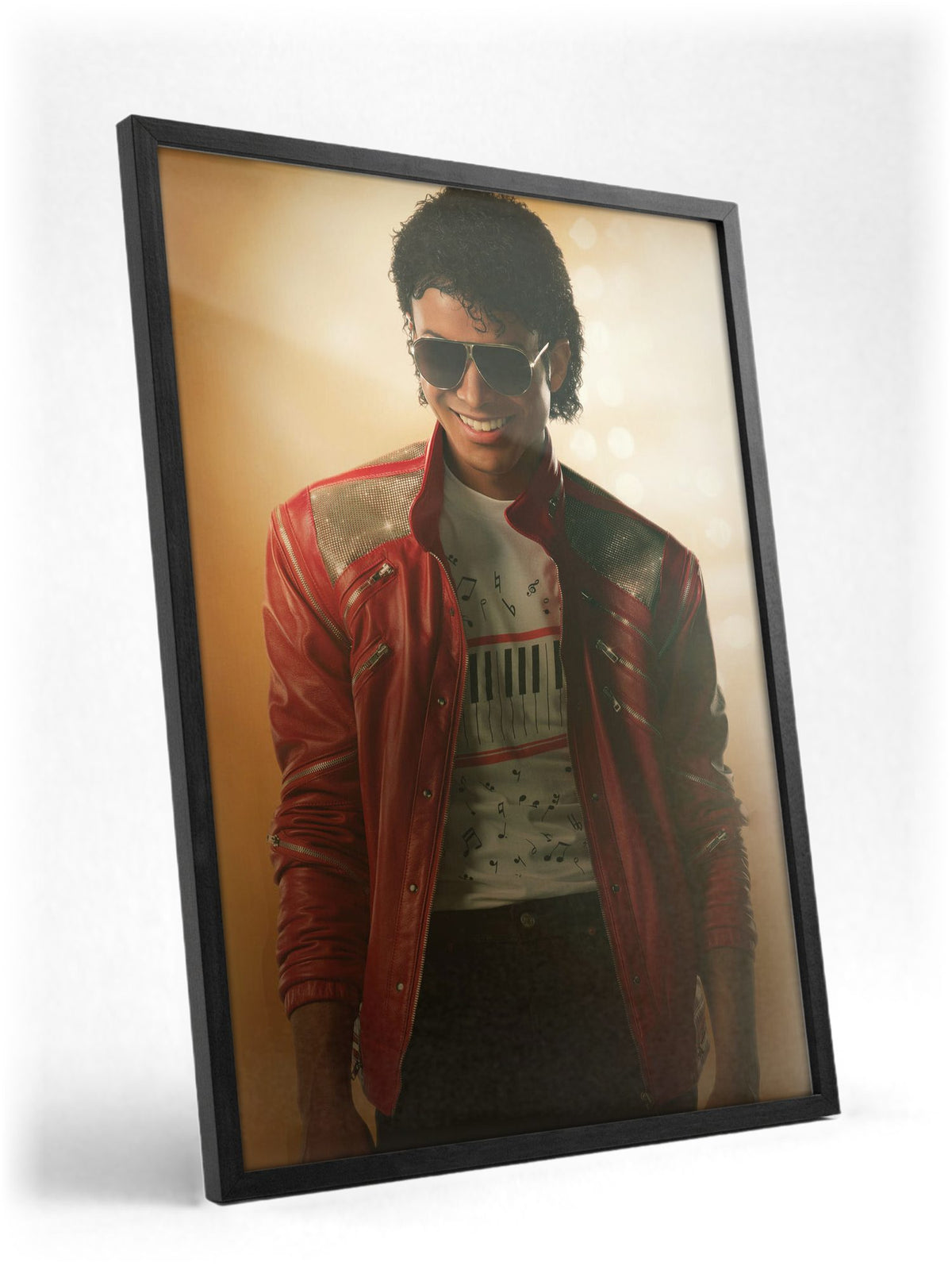Michael (2026) Movie Key Art poster in a black frame with glass leaning against a wall