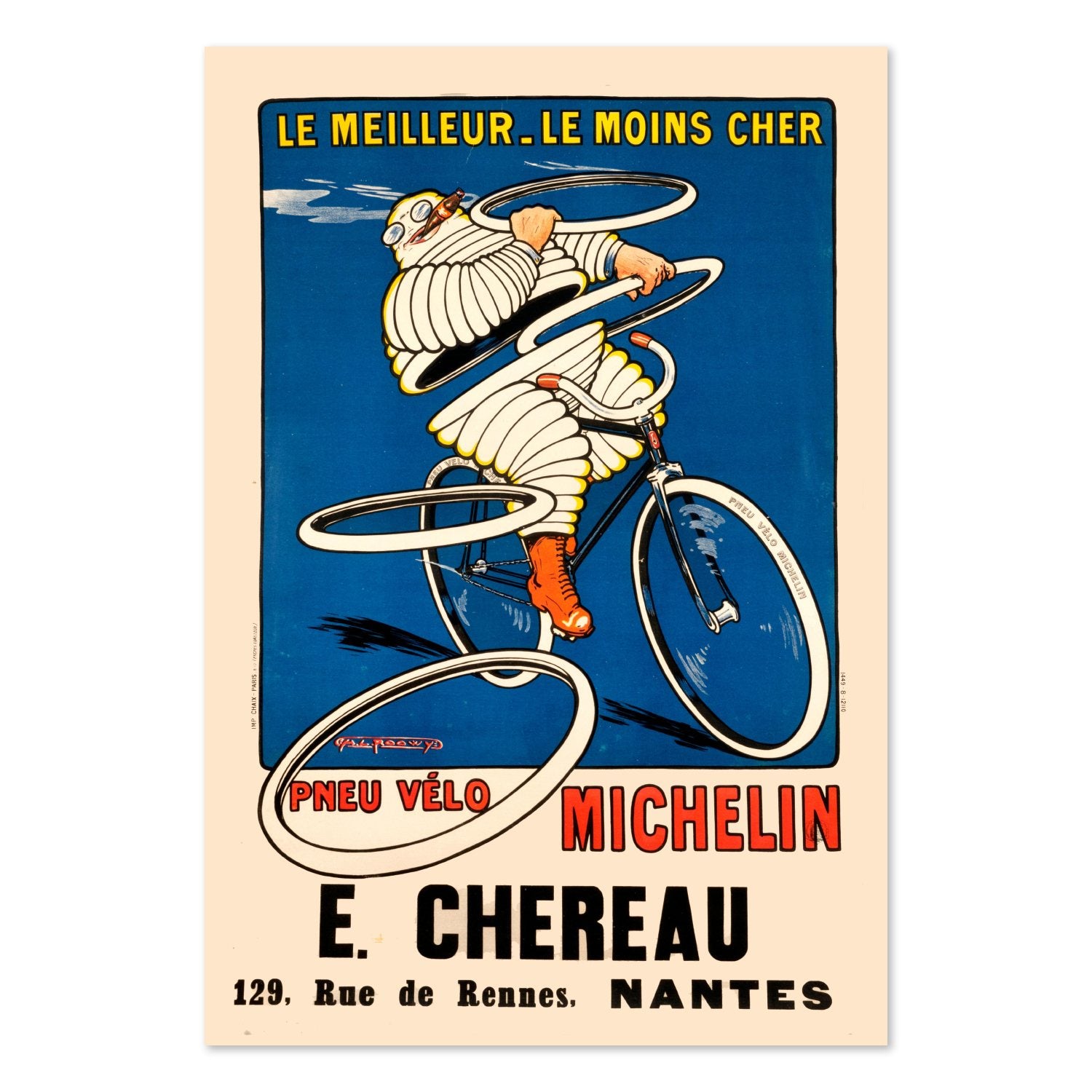 Michelin Pneu Velo Chereau poster print