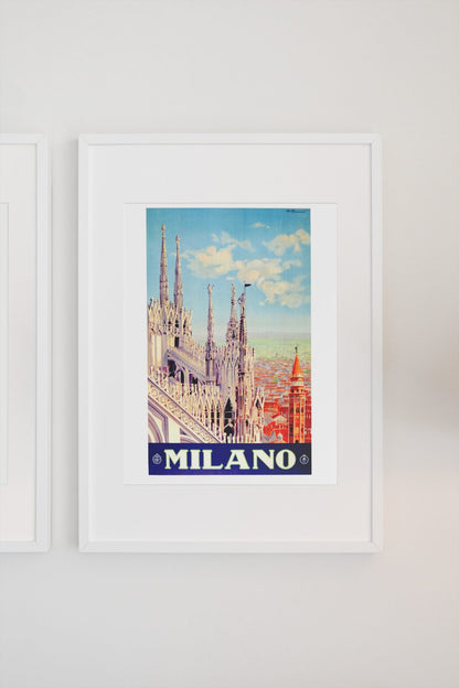 Milano Milan Cathedral poster on a light wall