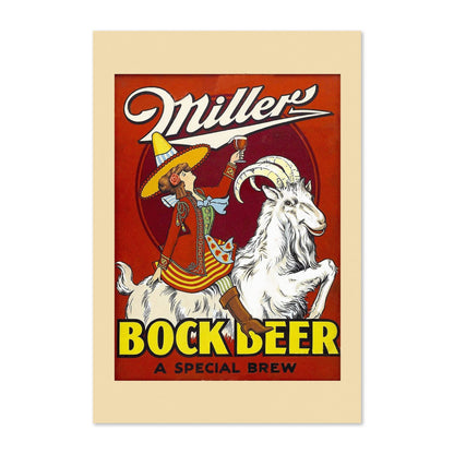 Miller Bock Beer 1930s poster print