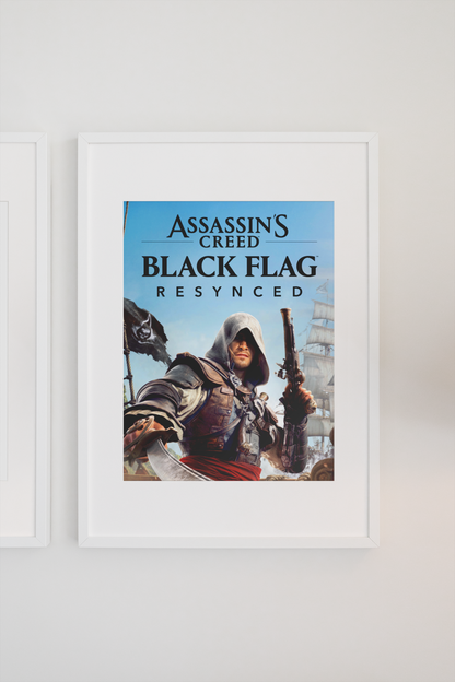 Assassin's Creed Black Flag Resynced Poster — Edward Kenway Key Art Print | Pirate Action Wall Art